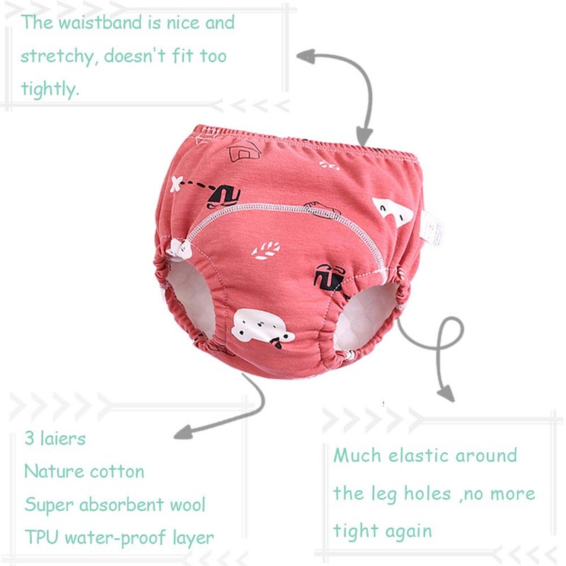U0U Baby Girls'4 Pack Cotton Training Pants Toddler Potty Training Underwear for Boys and Girls Pink 4T - Image 5
